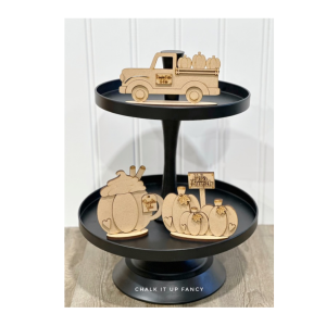 Fall Pumpkin Standing Decor (3 piece)  Unfinished Cutout