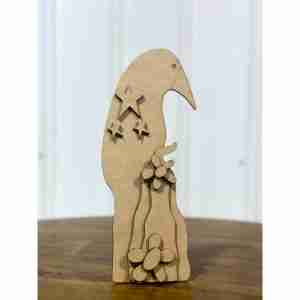 Primitive Crow and Pumpkin Unfinished Cutout