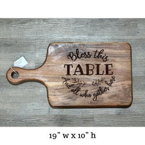 Bless this Table Engraved Charcuterie Board