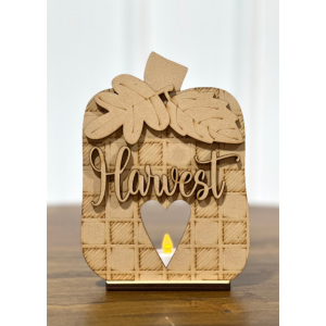 Harvest Tea Light Pumpkin Unfinished Cutout