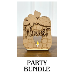 Party Bundle Harvest Tea Light Pumpkin Unfinished Cutout