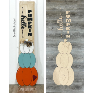 Hello Pumpkin Porch Leaner Kit Unfinished Cutout (Board not included)