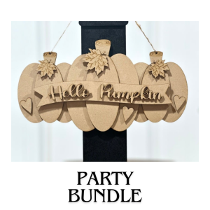 Party Bundle Hello Pumpkin Trio Hanger Unfinished Cutout