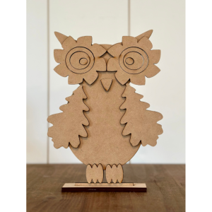 Fall Leaf Owl Cutout Unfinished