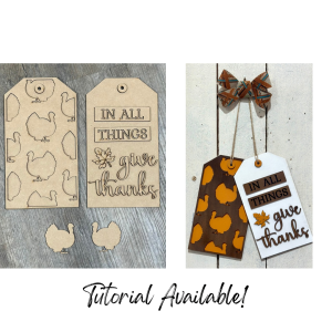 Give Thanks Turkey Tag Cutout Unfinished