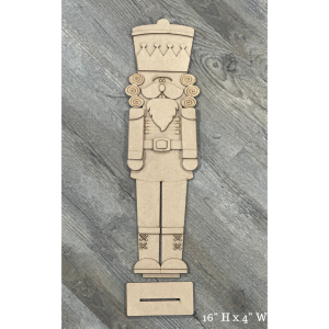 Nutcracker Standing Shelf Decor 16" H Unfinished Cutout
