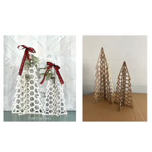 3D Farmhouse Christmas Tree Set Unfinished