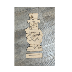 Be Mine Snowman Unfinished Cutout