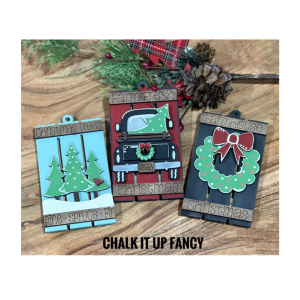 Farmhouse Christmas Pallet Ornament Gift card Bundle Unfinished Cutout