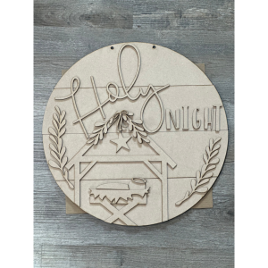 15" Holy Night Round Unfinished Cutout