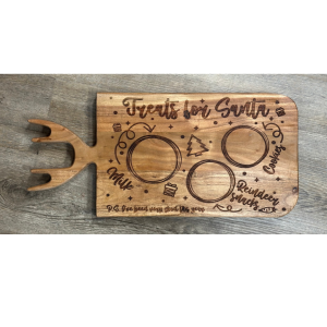 Treats For Santa Large Rectangular Charcuterie Board With Antlers