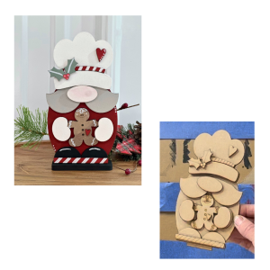 Mini Gingerbread Gnome Unfinished Cutout
