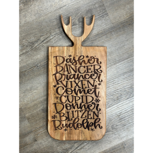 Santas Reindeer Names Charcuterie Board With Antlers