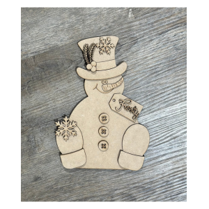 Sitting Snowman Unfinished Cutout
