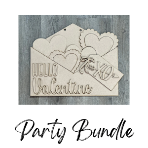 Party Bundle Hello Valentine Envelope Hanger Unfinished Cutout