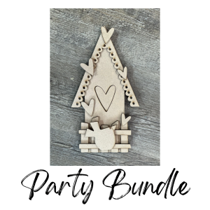 Party Bundle Valentine Birdhouse Shelf Sitter Decor Unfinished Cutout