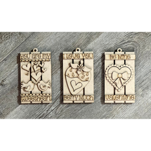Valentine Pallet Ornament Gift card Bundle Unfinished Cutout