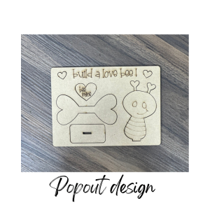 Love Bee Pop Out decor Unfinished Cutout