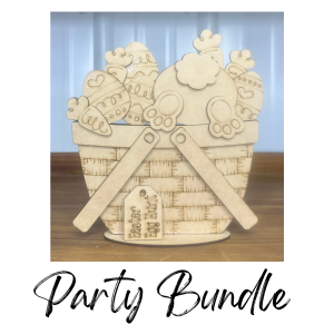 Party Bundle Basket with Easter Interchangeable Unfinished Cutout