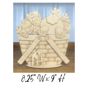 Basket with Easter Interchangeable Unfinished Cutout