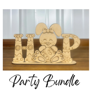 Party Bundle Hop Shelf Sitter Decor Unfinished Cutout