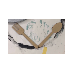 Fork and Spoon Set Cutout Unfinished