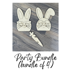 Bunny Couple Shelf Sitter with face and single carrot Party Bundle