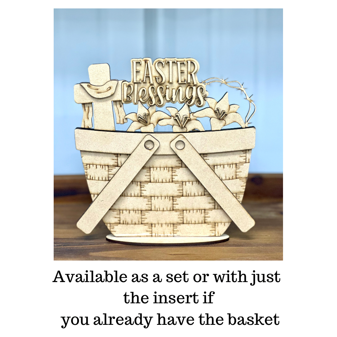 Easter Blessing Interchangeable for Basket Unfinished Cutout