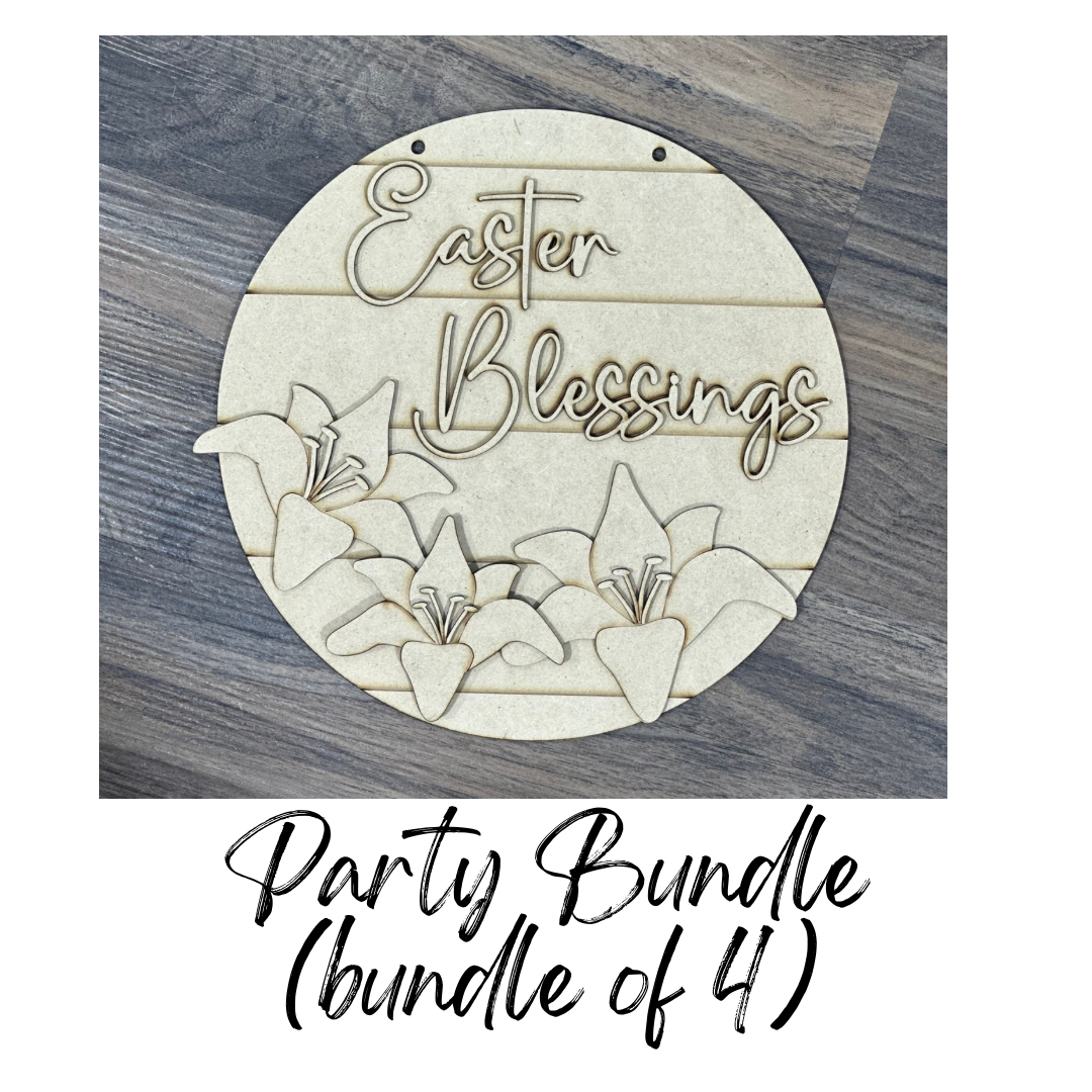 Party Bundle Easter Blessing Unfinished Round Cutout