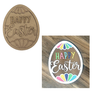 Happy Easter Egg Unfinished Cutout