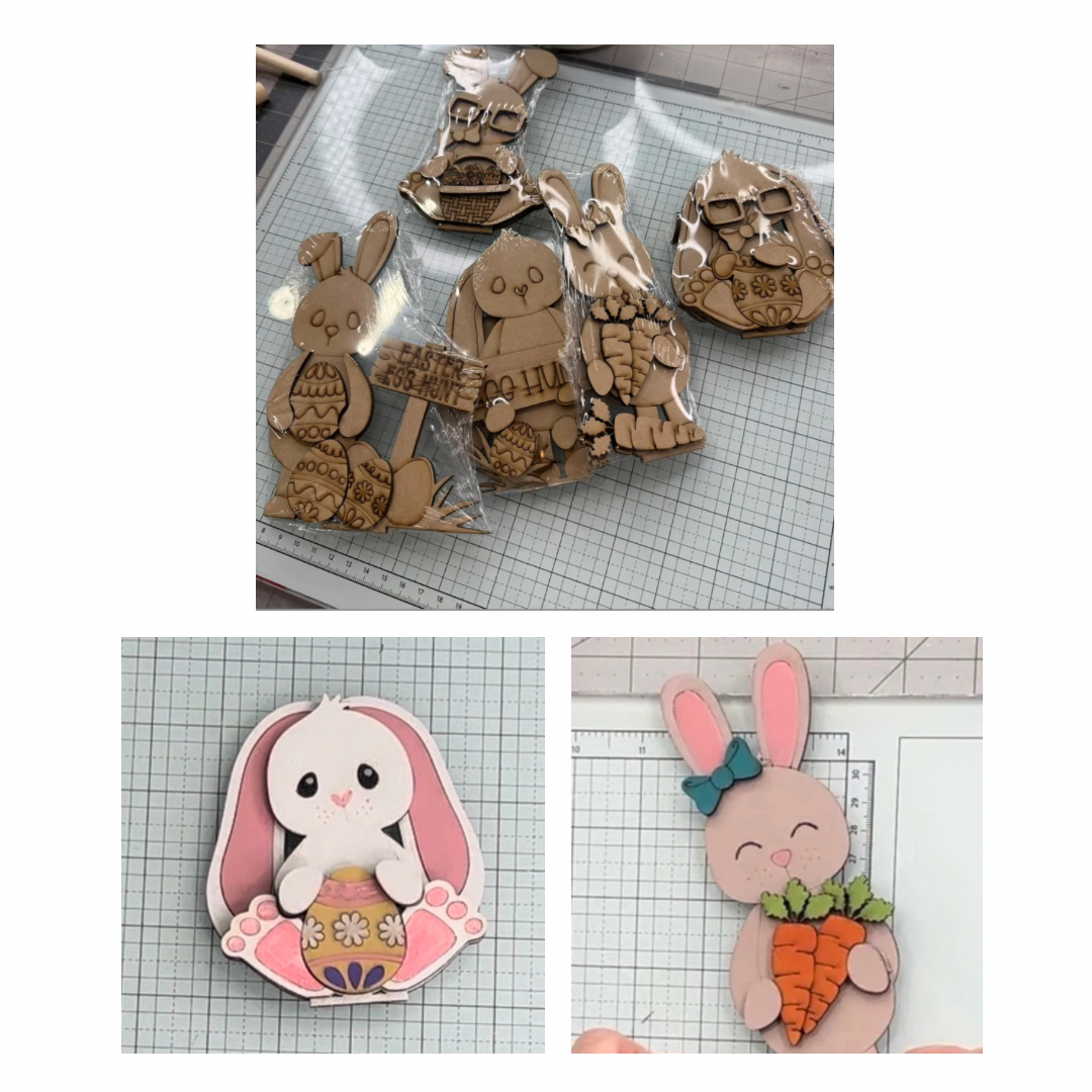 Mini Bunny Shelf Sitters set of 5 cutouts