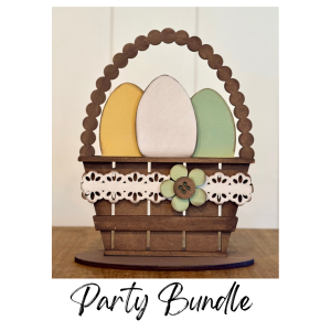 Easter Basket with Eggs Shelf Sitter Unfinished Cutout Party Bundle