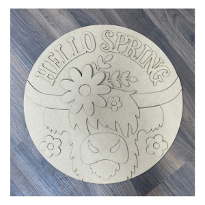 Highland Cow Unfinished Round