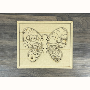 Floral Butterfly Shiplap Sign Unfinished Cutout