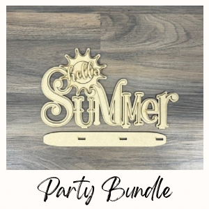 Party Bundle Hello Summer Sun Shelf Sitter Unfinished Cutout