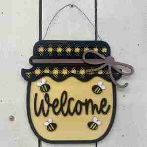Honey Jar Welcome Hanger Unfinished Cutout