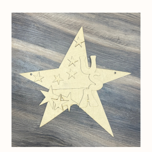 USA Star Hanger Cutout Unfinished