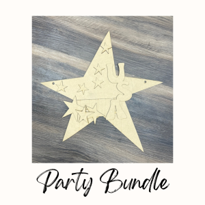Party Bundle USA Star Hanger Cutout Unfinished