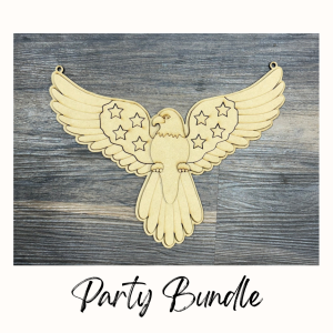 Party Bundle American Flag Eagle Unfinished Cutout