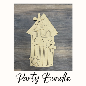 Party Bundle Americana Firecracker Hanger Unfinished Cutout