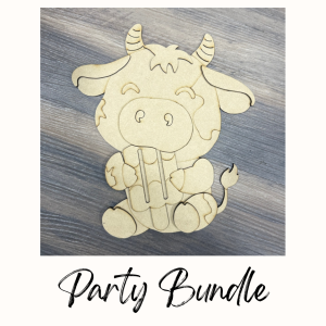 Party Bundle Summer Cow Shelf Sitter Unfinished Cutout