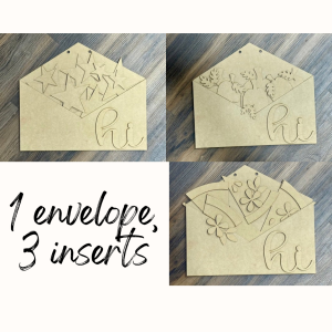 Hi Envelope with 3 inserts Cutout Unfinished