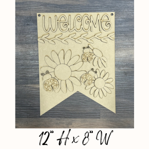 Welcome Ladybug Banner Unfinished Cutout