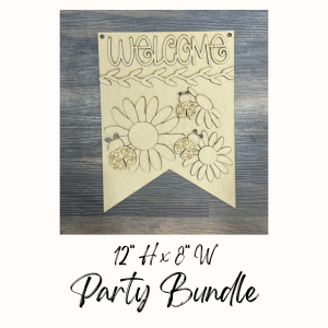 Welcome Ladybug Banner Unfinished Cutout Party Bundle