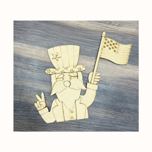 Uncle Sam with Flag Shelf Sitter Cutout Unfinished