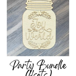 Joy to the World Mason Jar Unfinished Cutout Party Bundle