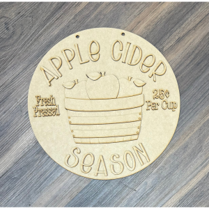 Apple Cider Season Round 14" Unfinished Cutout