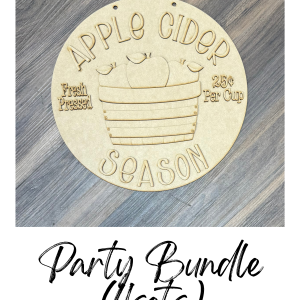 Apple Cider Season Round 14" Unfinished Cutout Party Bundle