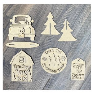 Christmas Tree Farm Tiered Tray Unfinished Cutout