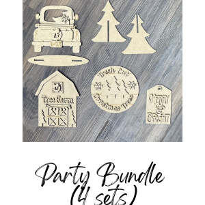 Christmas Tree Farm Tiered Tray Unfinished Cutout Party Bundle